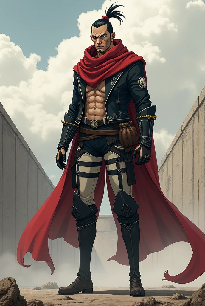 The best quality is the character of Tough Bifang in the series Avatar The Last Airbender wearing Mikasa's outfit in Attack on Titan and standing on a flat wall in Attack on Titan.