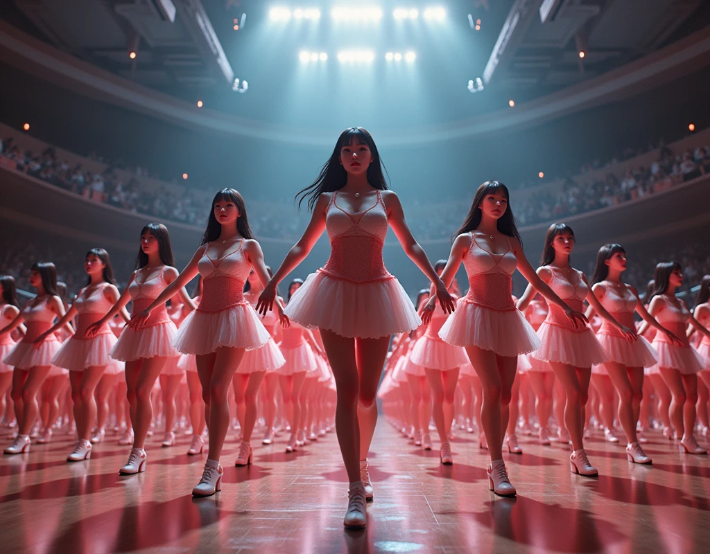 (((((Japanese Clone-girls=Myself))))), (((Super Best masterpiece Clone-girls Raw Photography Art))), (((16K, Highest quality, Ultra-high resolution, RAW Photos))), (((It's so unrealistic., With unparalleled depiction, With an unfathomable sight, An unprecedented and shocking worldview, Clone-girls: In a world of mass reproduction, Ultra-realistic))), (((Japanese Girls, Yokoyama-Yui, 22yo, Small face, Thick black hair, Semi-long hair, Dark Eyes, Mature face, Cute Smile, Smiling face, A gentle gaze, (((Very pleasant look)))))), (((Very beautiful detailed girls, Accurate body structure, Accurate body movements, Very detailed body, (((Super big breasts, Large bulge of ample breasts)))))), (((Idol group stage costumes, Short skirt, hour々I can see your pants, Cleavage Emphasis, Emphasise the fullness of your breasts))), ((((((((Very detailed, Myself cloning, Depiction of splitting oneself, 1Myself girl→1,000,000,000,000,000,000,000,000,000,000Myself cloning girls)))))))), (((((((Myself clone-girlsから, Myself keeps multiplying, (Very detailed and intricate, To the exact, Flawless, (((In the same female body,With the same face, With the same hairstyle, In the same clothes, At the same height, 同じSuper big breastsである))), In a detailed depiction), 1,000,000,000,000,000,000,000,000,000,000 people))))))), (((((Myself girls only))))), (((((1,000,000,000,000,000,000,000,000,000,000Myself girls))))), (((((Very detailed depiction, A singing and dancing Myself idol group, On the bandstand, A splendid dance performance, Over 100 people, Gaze into the audience, Fun and powerful singing, Dance with unified group movements))))), (((Very detailed, The auditorium is packed, The whole audience is Myself's crowd, Dressed differently from idol groups))), (((((The camera focuses on idol groups., Clear and accurate perspective depiction, Ultra-wide field of view, Focus on the average value of the image))))), The best dance performance ever, Myself and the others were going crazy and the atmosphere was at its peak.