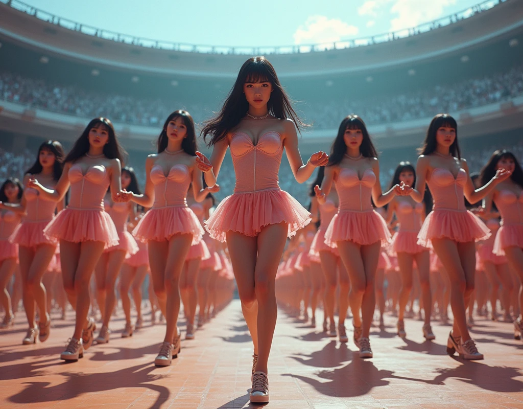 (((((Japanese Clone-girls=Myself))))), (((Super Best masterpiece Clone-girls Raw Photography Art))), (((16K, Highest quality, Ultra-high resolution, RAW Photos))), (((It&#39;s so unrealistic., With unparalleled depiction, With an unfathomable sight, An unprecedented and shocking worldview, Clone-girls: In a world of mass reproduction, Ultra-realistic))), (((Japanese Girls, Yokoyama-Yui, 22yo, Small face, Thick black hair, Semi-long hair, Dark Eyes, Mature face, Cute Smile, Smiling face, A gentle gaze, (((Very pleasant look)))))), (((Very beautiful detailed girls, Accurate body structure, Accurate body movements, Very detailed body, (((Super big breasts, Large bulge of ample breasts)))))), (((Idol group stage costumes, Short skirt, hour々I can see your pants, Cleavage Emphasis, Emphasise the fullness of your breasts))), ((((((((Very detailed, Myself cloning, Depiction of splitting oneself, 1Myself girl→1,000,000,000,000,000,000,000,000,000,000Myself cloning girls)))))))), (((((((Myself clone-girlsから, Myself keeps multiplying, (Very detailed and intricate, To the exact, Flawless, (((In the same female body,With the same face, With the same hairstyle, In the same clothes, At the same height, 同じSuper big breastsである))), In a detailed depiction), 1,000,000,000,000,000,000,000,000,000,000 people))))))), (((((Myself girls only))))), (((((1,000,000,000,000,000,000,000,000,000,000Myself girls))))), (((((Very detailed depiction, A singing and dancing Myself idol group, On a large outdoor stage, A splendid dance performance, Over 100 people, Gaze into the audience, Fun and powerful singing, Dance with unified group movements))))), (((Very detailed, The auditorium is packed, The whole audience is Myself&#39;s crowd, Dressed differently from idol groups))), (((((The camera focuses on idol groups., Clear and accurate perspective depiction, Ultra-wide field of view, Focus on the average value of the image))))), The best dance performance ever, Myself and the others were going crazy and the atmosphere was at its peak.