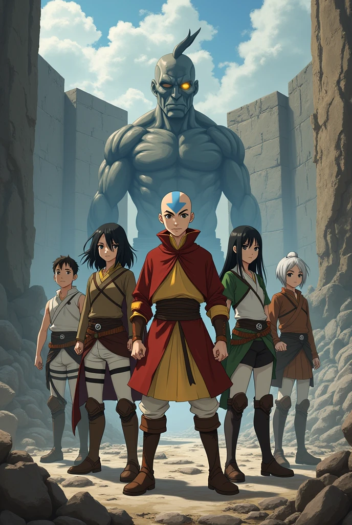 Characters of Avatar the Last Airbender in Attack On Titan Anime