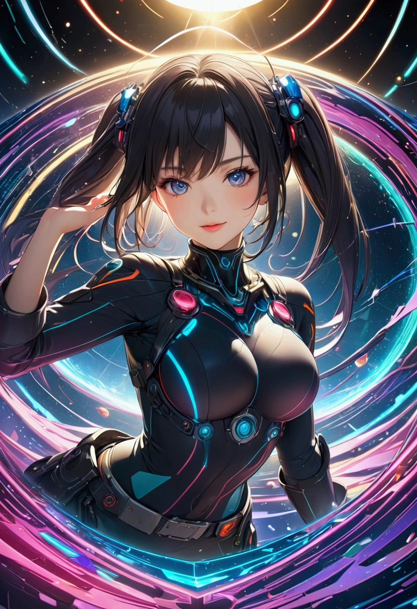 score_9, score_8_upper, score_7_upper,(masterpiece, Highest quality, Highest quality, Official Art, beautifull, beautiful:1.2,Ray Tracing)Very detailed, Most detailed, High resolution, Impressive visuals, Vibrant colors ,Detailed Images,Cyberspace,anime,Official Art,ワイヤーフレームCyberspaceの街