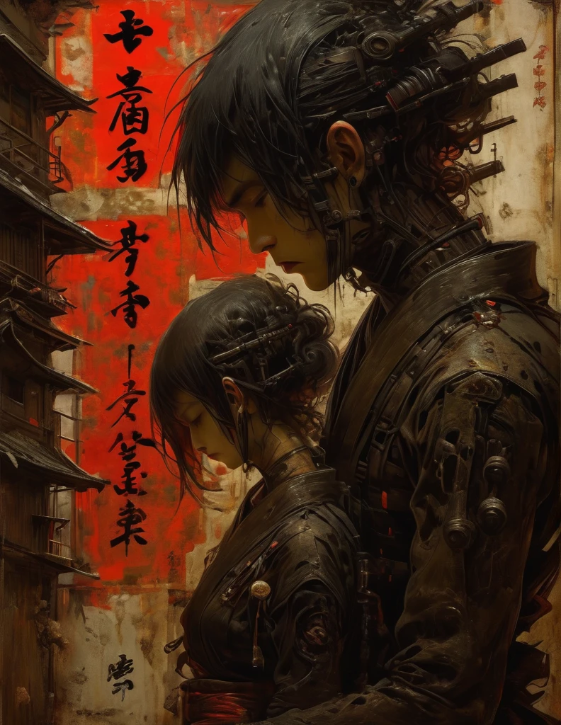 art by Charles Douglas Richardson and Mór Than and John Berke, vengeful and bustling atmosphere, silhouettes, characters outlined against a bright background, evoking intimacy without explicit details, aesthetic of japanese ukiyo, framing, ingenious opus magnum with unrivaled details, 