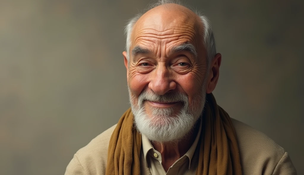 Image of the wise man smiling patiently