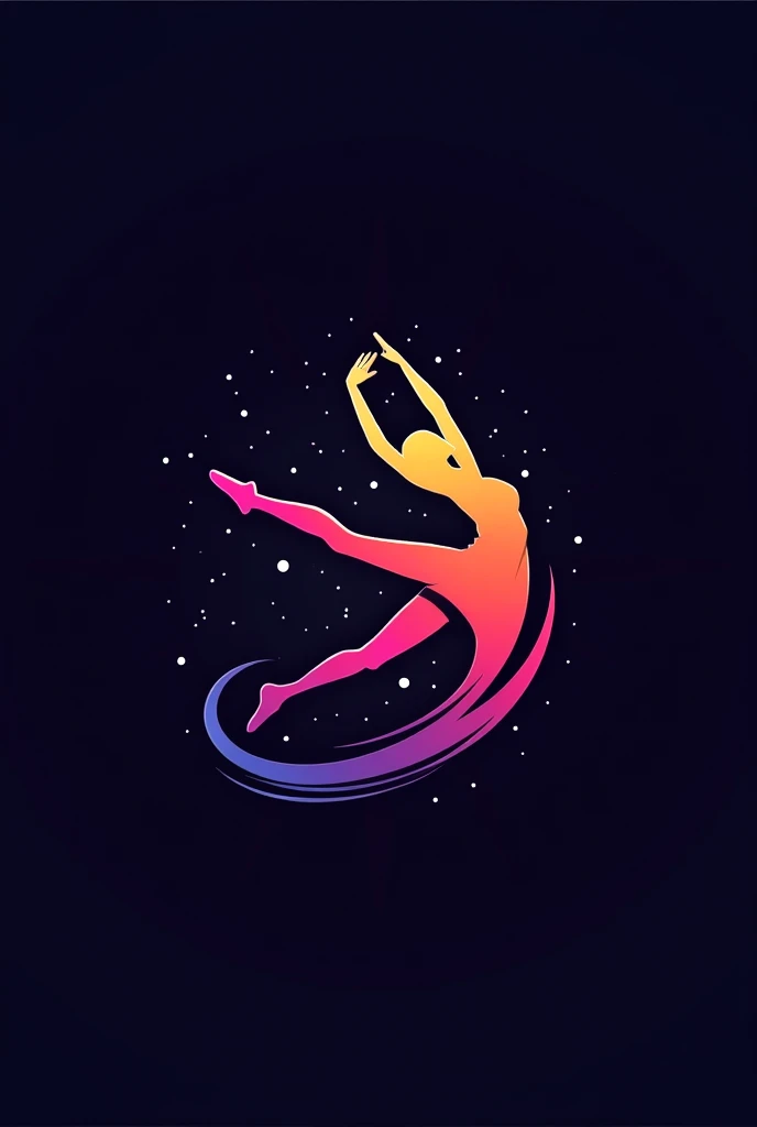 I want to create a dance academy logo which name is d.answers please create with best colour combinations and a dark background