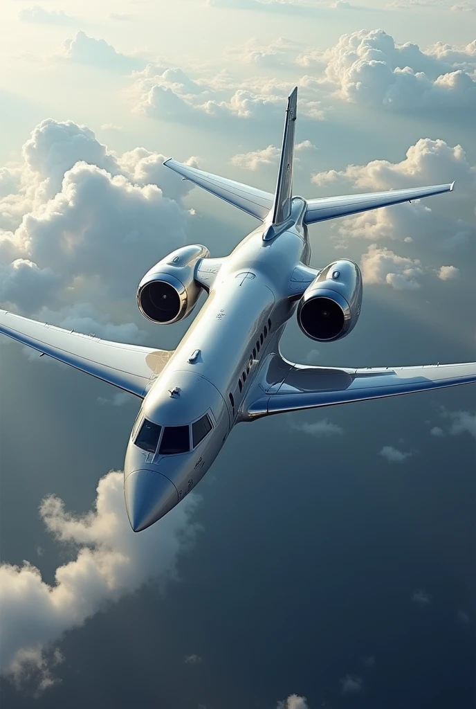 Create an gigantic private jet next to a tiny one in the air