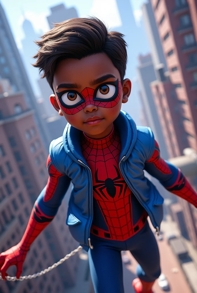 Spiderman 2 ps5 miles morales with blue jacket