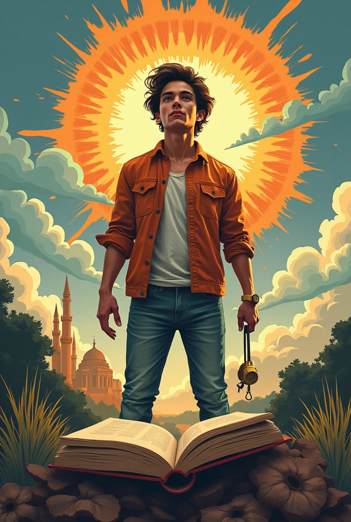 Give me a poster that symbolize characteristics traits like optimistic risk taker knowledgeable and hard working