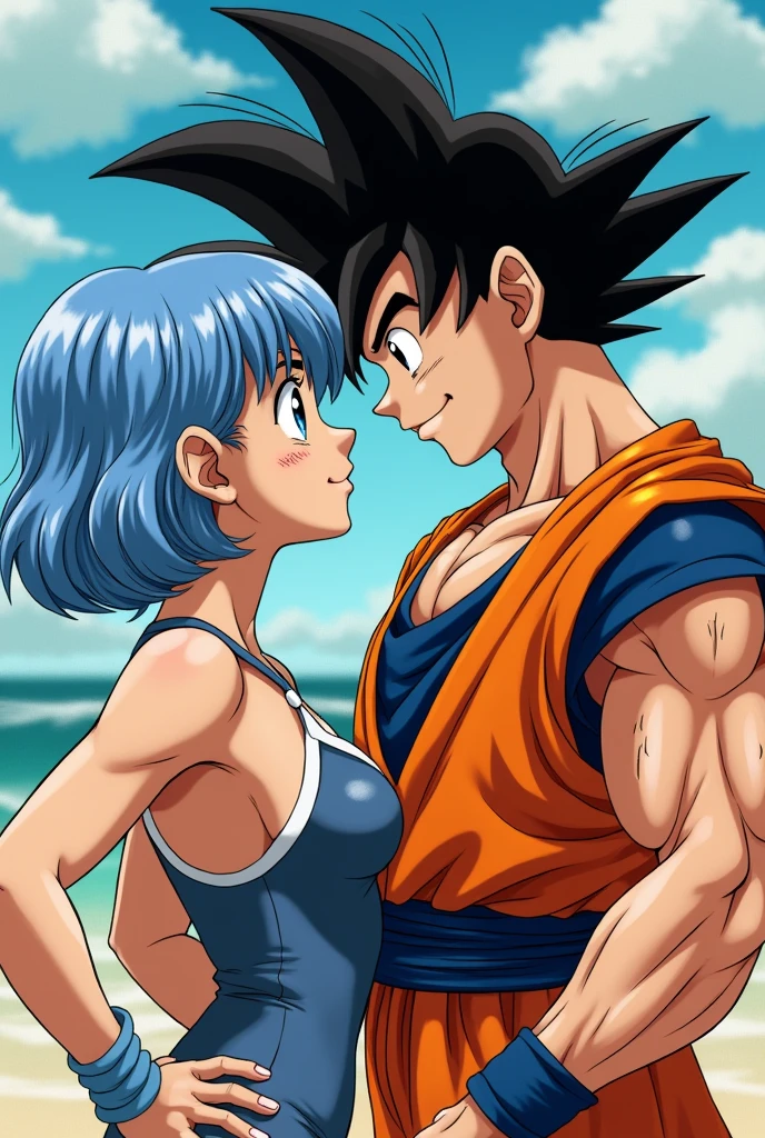 Bulma and Goku having sex