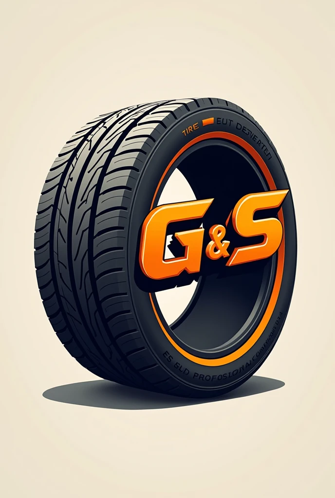 Create animated logo for professional mechanic workshop G&S TIRES orange and black
