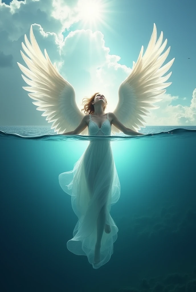 The wings that God gave him Flapped wide and wide His soul rose to heaven,
His body descended into the sea easily enough to pass over an A4 sheet