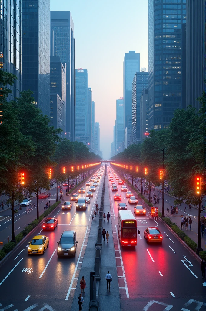 Create an ideal city with traffic lights