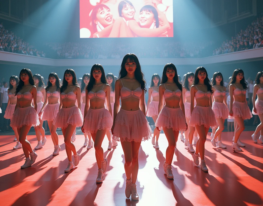 (((((Japanese Clone-girls=Myself))))), (((Super Best masterpiece Clone-girls Raw Photography Art))), (((16K, Highest quality, Ultra-high resolution, RAW Photos))), (((It&#39;s so unrealistic., With unparalleled depiction, With an unfathomable sight, An unprecedented and shocking worldview, Clone-girls: In a world of mass reproduction, Ultra-realistic))), (((Japanese Girls, Yokoyama-Yui, 22yo, Small face, Thick black hair, Semi-long hair, Dark Eyes, Mature face, Cute Smile, Smiling face, A gentle gaze, (((Very pleasant look)))))), (((Very beautiful detailed girls, Accurate body structure, Accurate body movements, Very detailed body, (((Super big breasts, Large bulge of ample breasts)))))), (((Nogizaka46 - Idol group stage costumes, Short skirt, hour々I can see your pants, Cleavage Emphasis, Emphasise the fullness of your breasts))), ((((((((Very detailed, Myself cloning, Depiction of splitting oneself, 1Myself girl→1,000,000,000,000,000,000,000,000,000,000Myself cloning girls)))))))), (((((((Myself clone-girlsから, Myself keeps multiplying, (Very detailed and intricate, To the exact, Flawless, (((In the same female body,With the same face, With the same hairstyle, In the same clothes, At the same height, 同じSuper big breastsである))), In a detailed depiction), 1,000,000,000,000,000,000,000,000,000,000 people))))))), (((((Myself girls only))))), (((((1,000,000,000,000,000,000,000,000,000,000Myself girls))))), (((((Very detailed depiction, A singing and dancing Myself idol group, On a large outdoor stage, A gorgeous, full-body dance performance, Over 100 people, Gaze into the audience, Fun and powerful singing, Dance with unified group movements))))), (((Very detailed, The auditorium is packed, The whole audience is Myself&#39;s crowd, Dressed differently from idol groups))), (((((The camera focuses on idol groups., Clear and accurate perspective depiction, Ultra-wide field of view, wide view, Focus on the average value of the image))))), The best dance performance ever, Myself and the others were going crazy and the atmosphere was at its peak.
