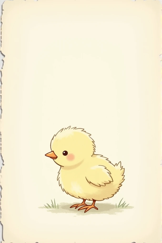 Sheet of paper with chick