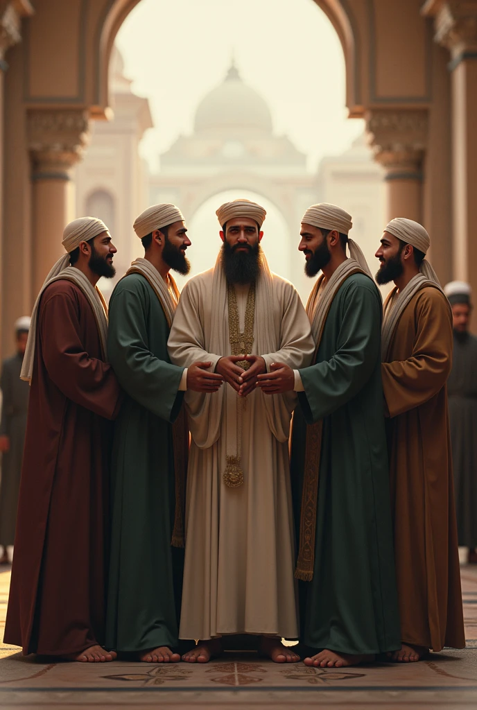  Islamic brothers standing together 
