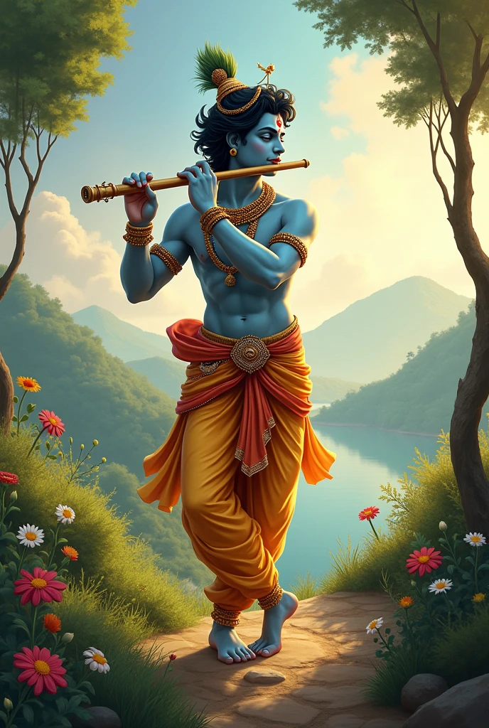 Lord Krishna with flute