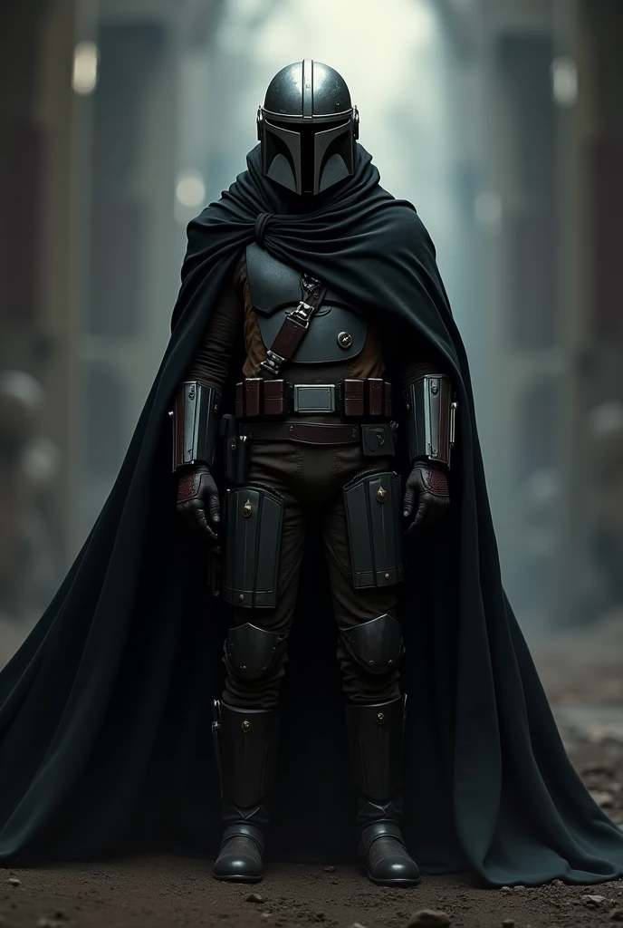 Black-cloaked Mandalorian