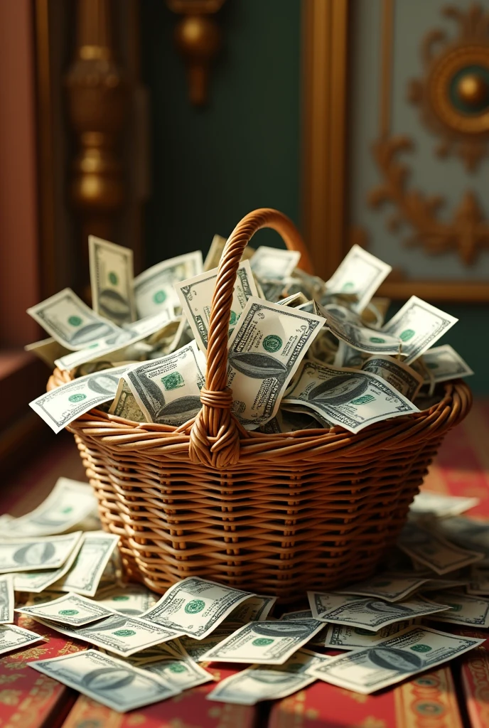create a basket full of money