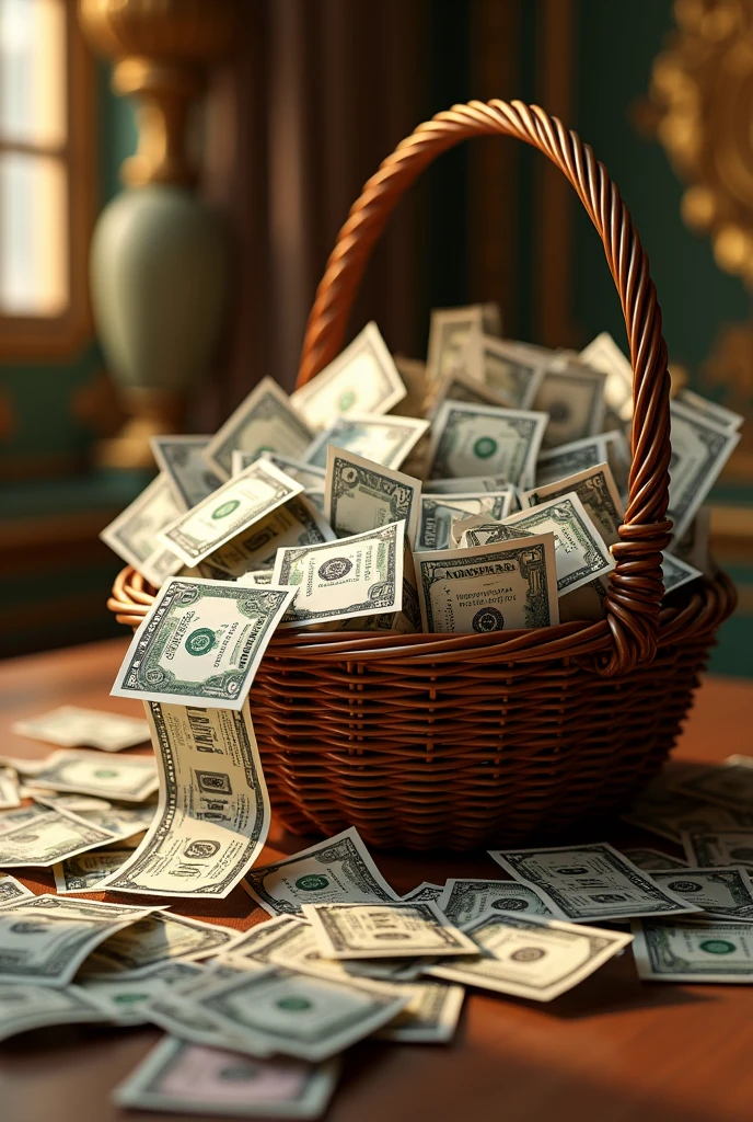 create a basket full of money