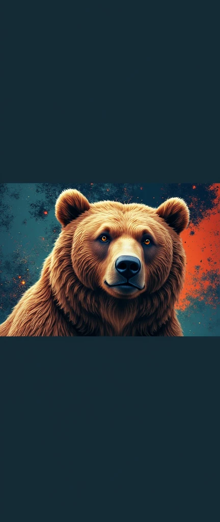 arte lineal:1.5, a large brown bear, detailed fur, detailed facial features, photorealistic, intricate pattern background, colorful, vibrant, digital art, 8k, hyper detailed, studio lighting, unreal engine, trending on artstation, highly detailed, 4k