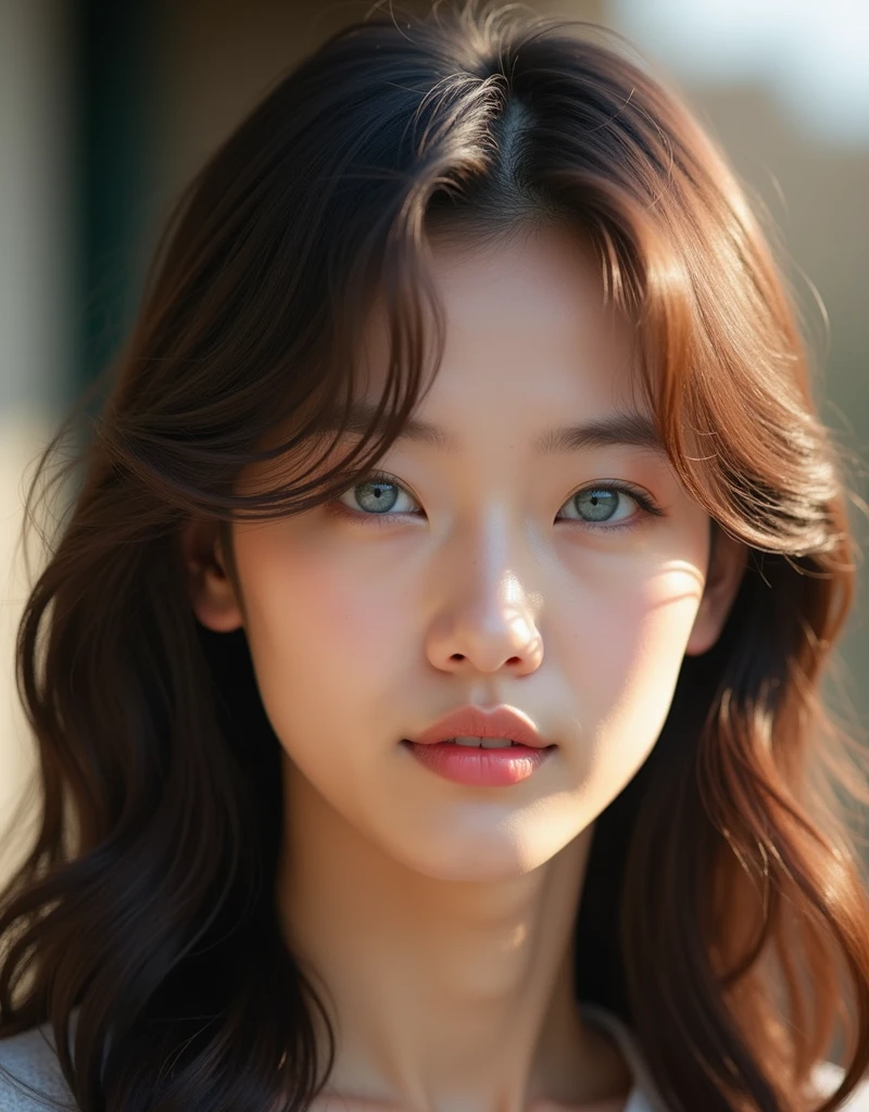 a beautiful young Korean boy , wavy brawn hair, detailed skin, (20 years old),  (skin details, natural skin, skin pore),  big blue eyes, cute round face, kawaii sugar baby face, natural lighting, (best resolution, high resolution ,masterpiece:1.2),ultra-detailed, dramatic light ,cinematic ,highly detailed, high quality, 4k, 8k, masterpiece, ultra detailed, vivid colors, HDR , lighting studio, sharp focus, physical representation, professional portrait