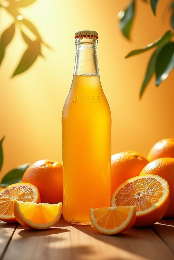 Generate me a poster in Spanish about the sale of orange juice, the benefits it provides to the skin and health, along with images about the orange juice business.