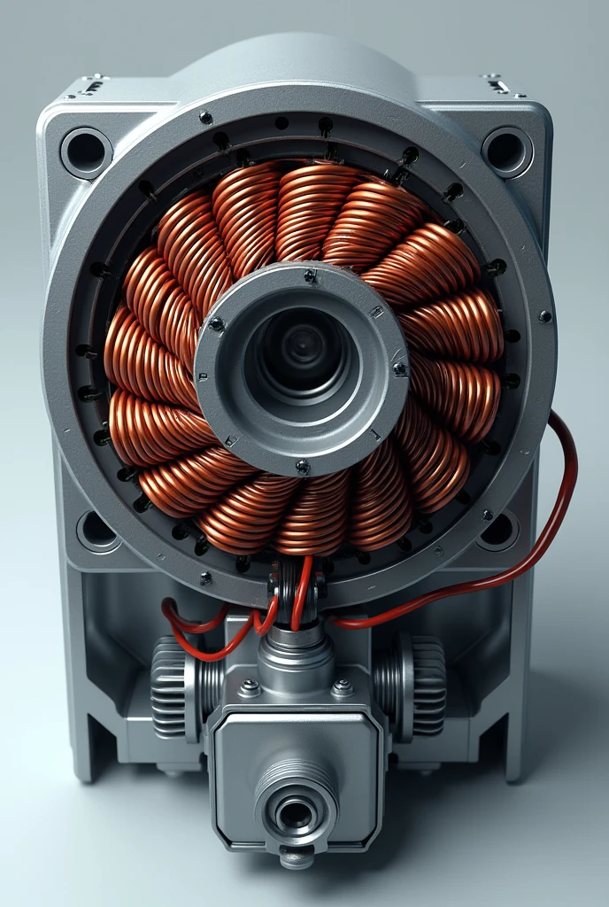 Stator in brushless motor, full veiw,vertical angle