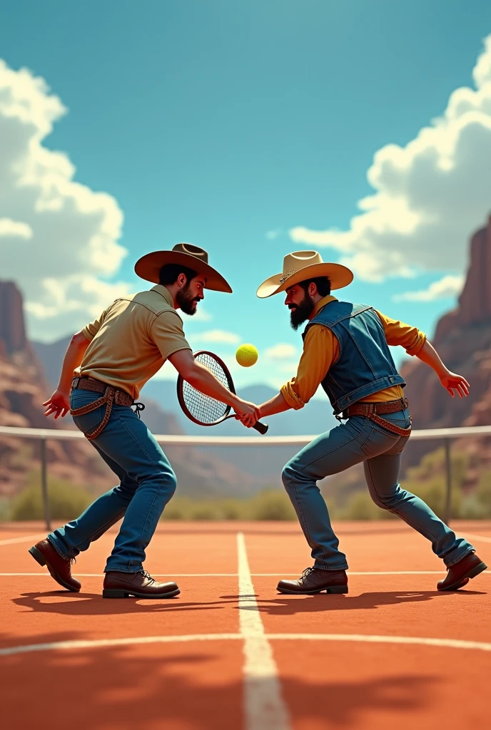 Cowboy play tennis 1vs1