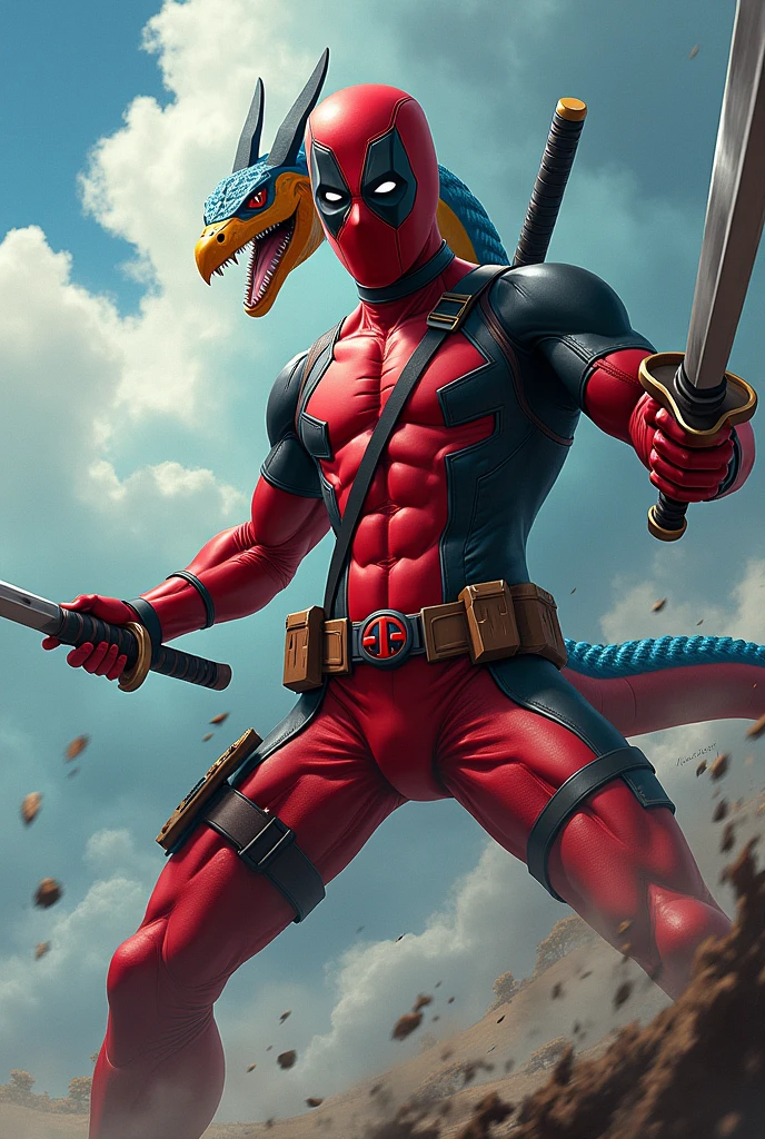 Rayquaza as Deadpool just add the katana