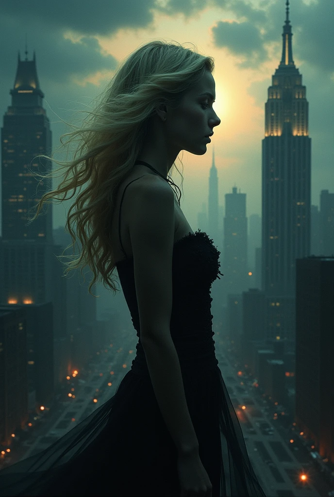 ((Masterpiece in maximum 16K resolution):1.6),((soft_color_photograpy:)1.5), ((Ultra-Detailed):1.4),((Movie-like still images and dynamic angles):1.3) | ((double contact):1.3), ((Beautiful Blonde Female Musician silhoutte effect):1.2), ((Superimposed on Pretty Female):1.1)《dark city sky》Agnes Cecile, Jeremy Mann, Oil and ink on canvas, fine dark art, super dramatic light, photoillustration, amazing depth, the ultra-detailed, iridescent black, superfluous dreams, intricately details, amazing depth, Amazing atmosphere, Mesmerizing whimsical vibrant landscapes, ((Female musician playing guitar):1.5), Maximalism ((beautiful outside, Ugly inside, pressure and pain, beauty and despair, hard and soft, positive and negative, hot and cold, Sweet and sour, Vibrant but boring, Perfect harmony, light and shadows, old and young, Black and white, Corresponding color, loud and quiet, Chaos and peace, life and death):1.2) The complex masterpiece of a real-time engineering leader. | Rendered in ultra-high definition with UHD and retina quality, this masterpiece ensures anatomical correctness and textured skin with super detail. With a focus on high quality and accuracy, this award-winning portrayal captures every nuance in stunning 16k resolution, immersing viewers in its lifelike depiction. | ((perfect_composition, perfect_design, perfect_layout, perfect_detail, ultra_detailed)), ((enhance_all, fix_everything)), More Detail, Enhance. | (((perfect_fingers))), (((perfect_legs))), (((perfect_hands))),