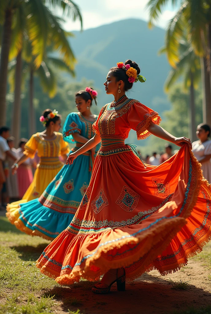 Traditional dance dresses from the Orinoquia region in Colombia 
