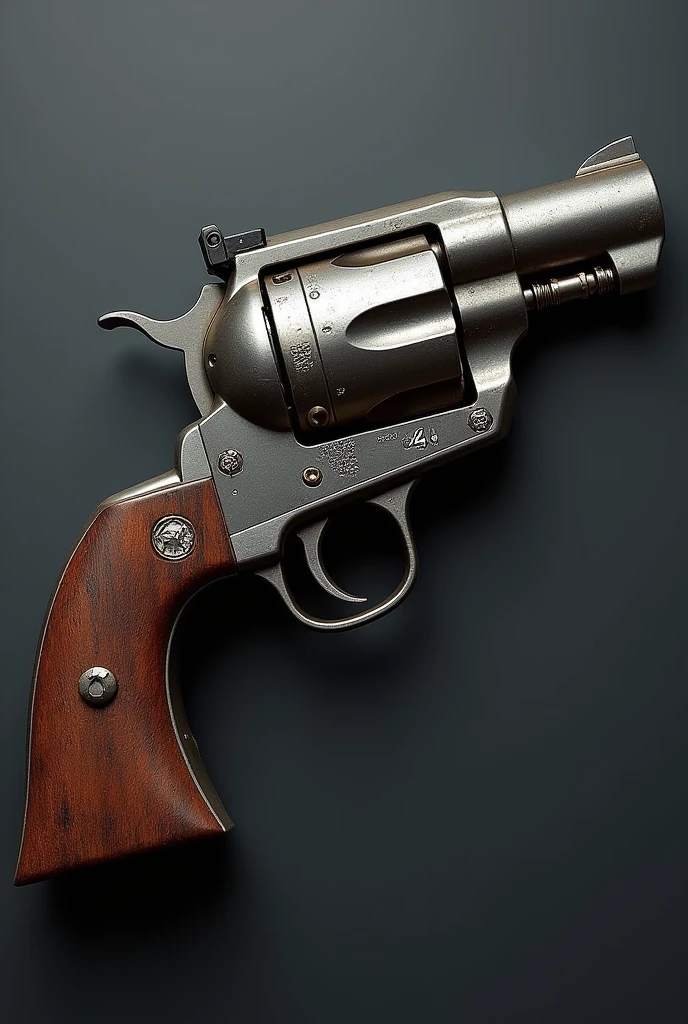 Create an image of a number 44 Create an image of a 44 caliber gun in allusion to 44 years of anniversary specifying the number 44 of the caliber and the age, remembering show the number 44 of the caliber and age
