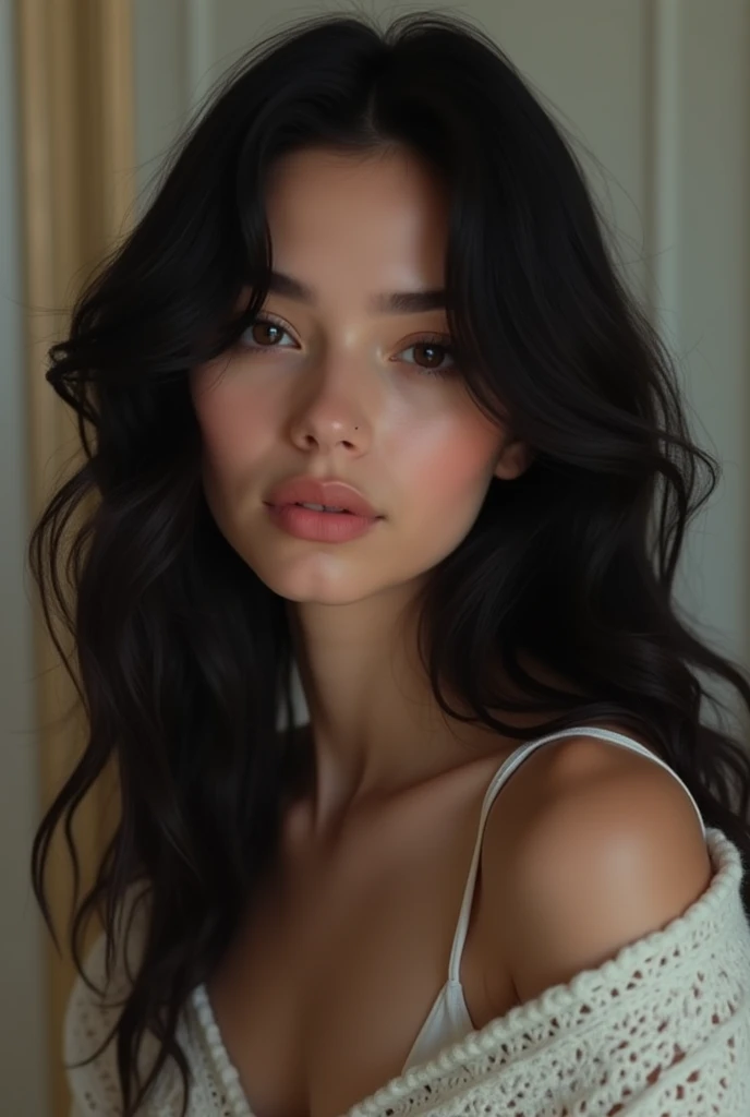 A real beautiful black hair teenage girl in reaallll less than hd near 480 p