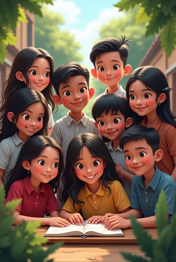 chinese malay and indian pupils in one picture