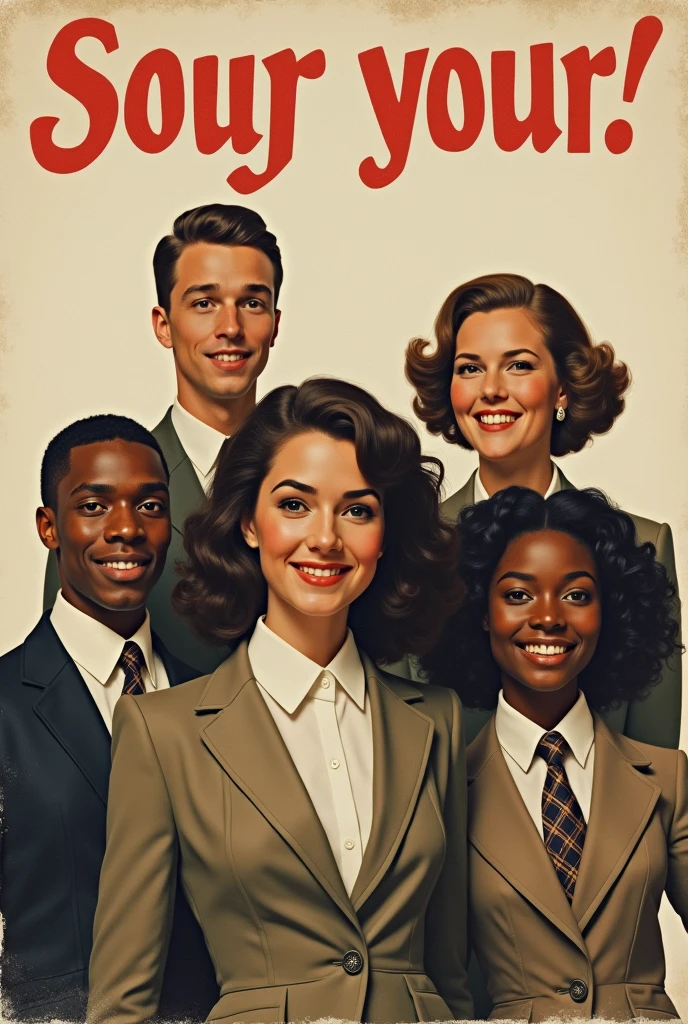 Image of a racist ad with only white people