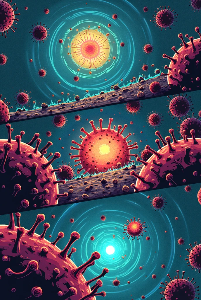 Make a comic strip about viruses