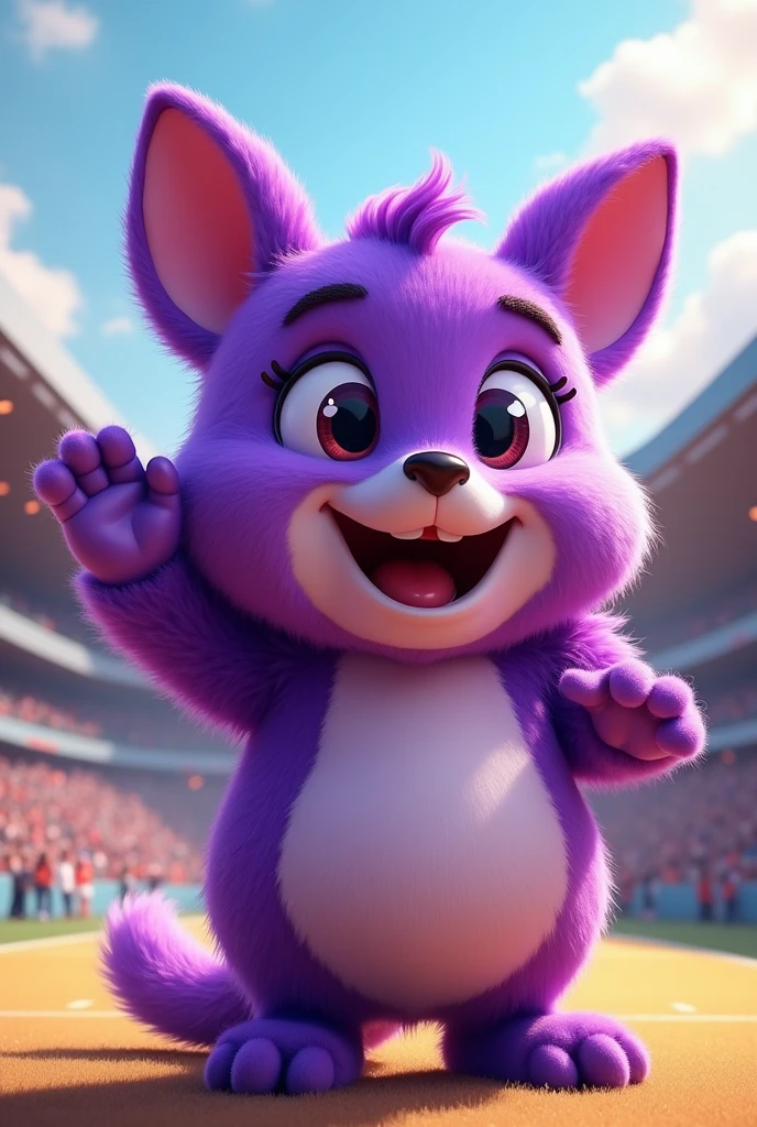 Purple animal mascot 

