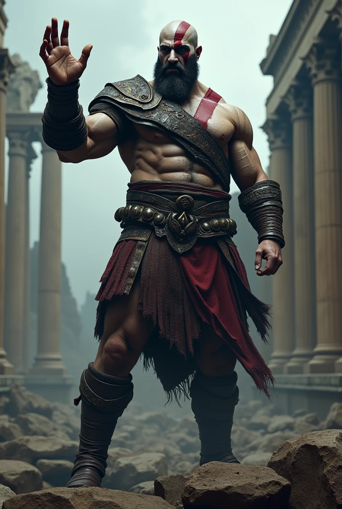 Kratos waving.