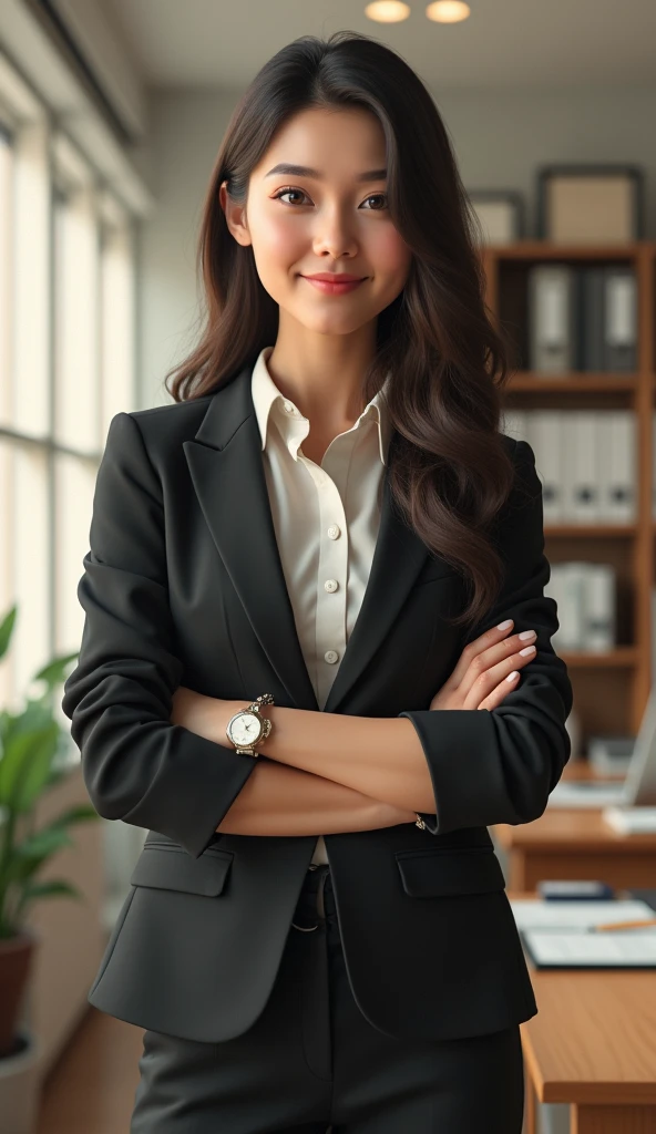 Beautiful female secretary, whole body