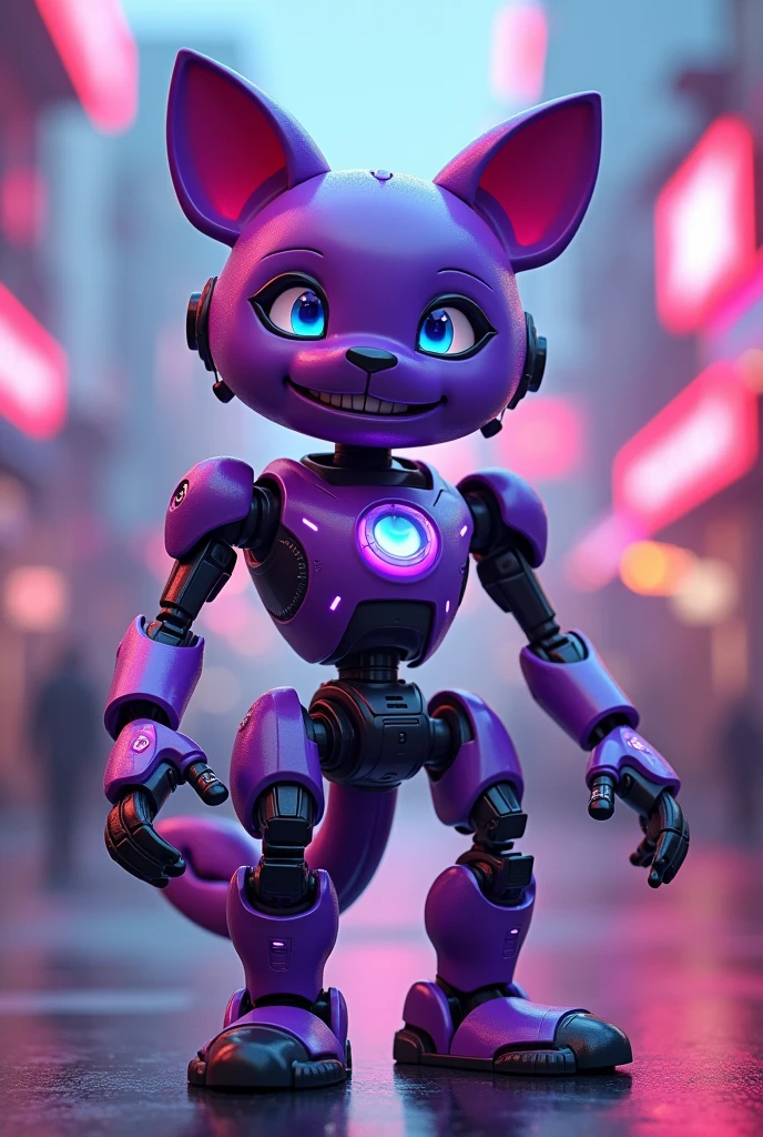 Purple robot animal mascot