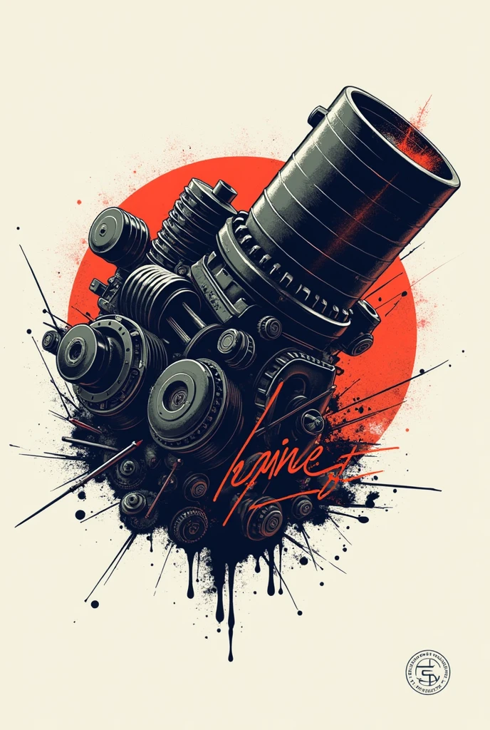 A logo for an artist named, In German: Engine failure
