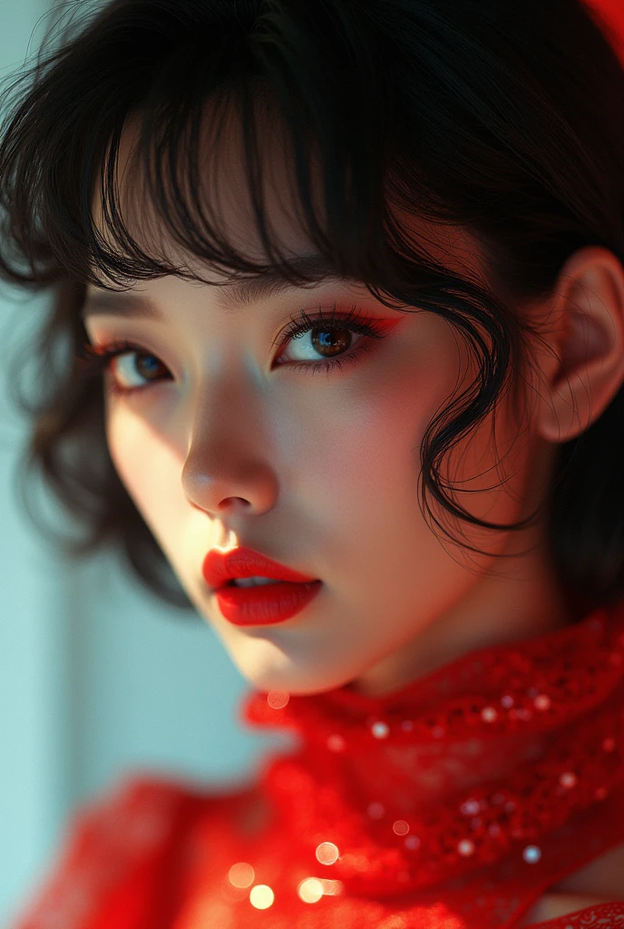 1girl,1980s japanese hostess superstar,extremely detailed face and eyes,beautiful detailed lips,longeyelashes,luxurious high-end fashion outfit,sexy style,seductive,alluring,elegant,photorealistic,studio lighting,ultra-detailed,vivid colors,masterpiece