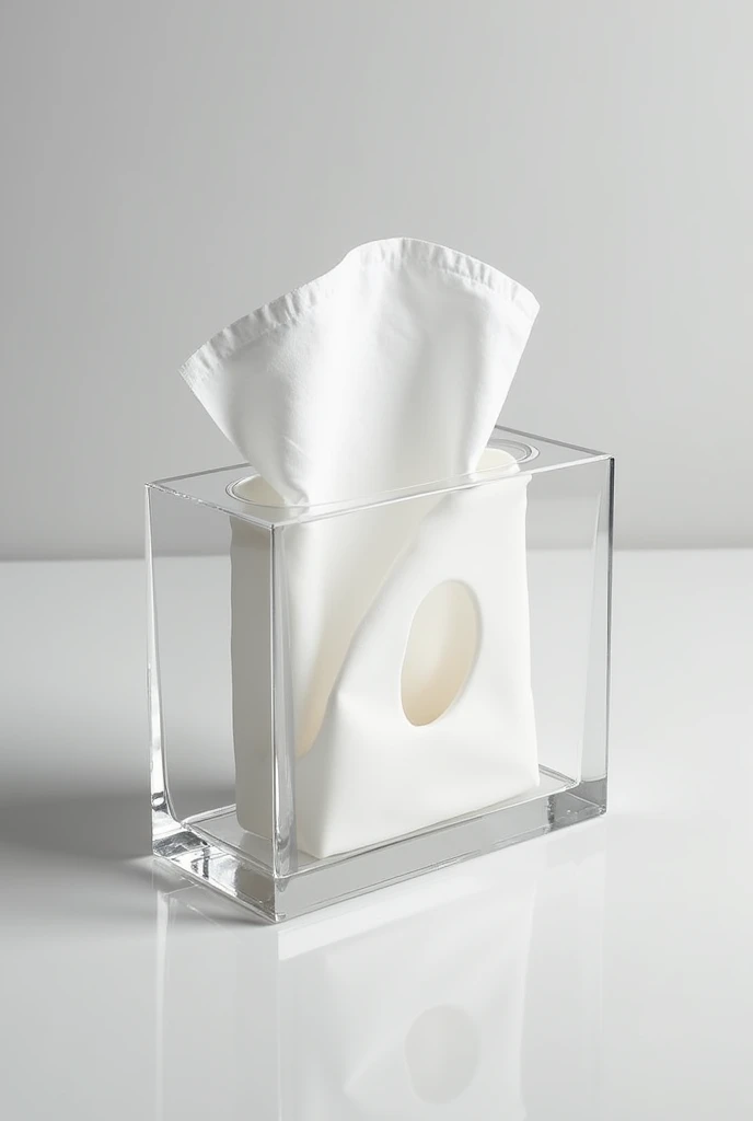 Acrylic tissue holder in 1 bathroom, the lid has an oval hole, the tissue holder is 25 cm long, 12 centimeters wide and 7 centimeters high.
The box is completely transparent, take out that white square inside and show the handkerchiefs.