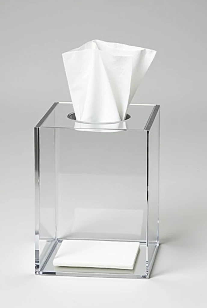 Acrylic tissue holder in 1 bathroom, The lid has an oval hole, The tissue holder is 25 cm long, 12 centimeters wide and 7 centimeters high.
The box is completely transparent, Take out that white square inside and show the tissues.