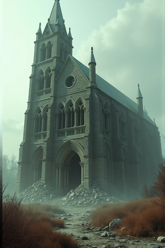 a church collapsing