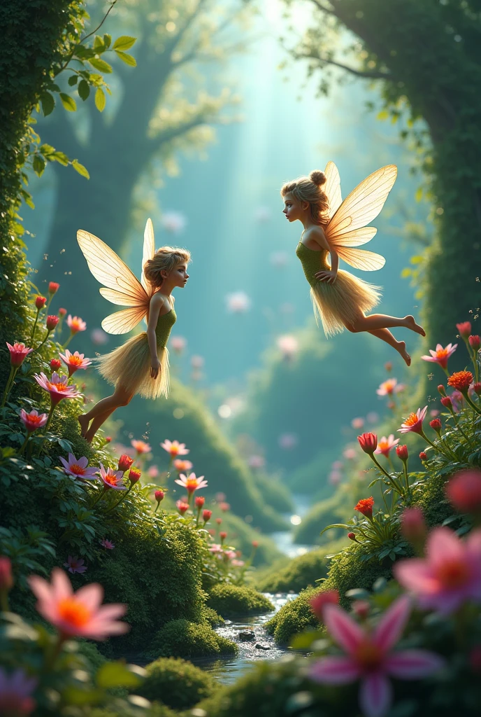 (photorealism:1.2), Wonderland, magical style, flying fairies