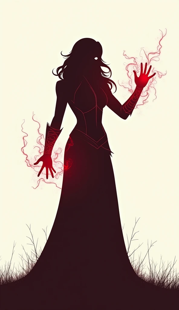 scarlet witch silhouette, minimalist