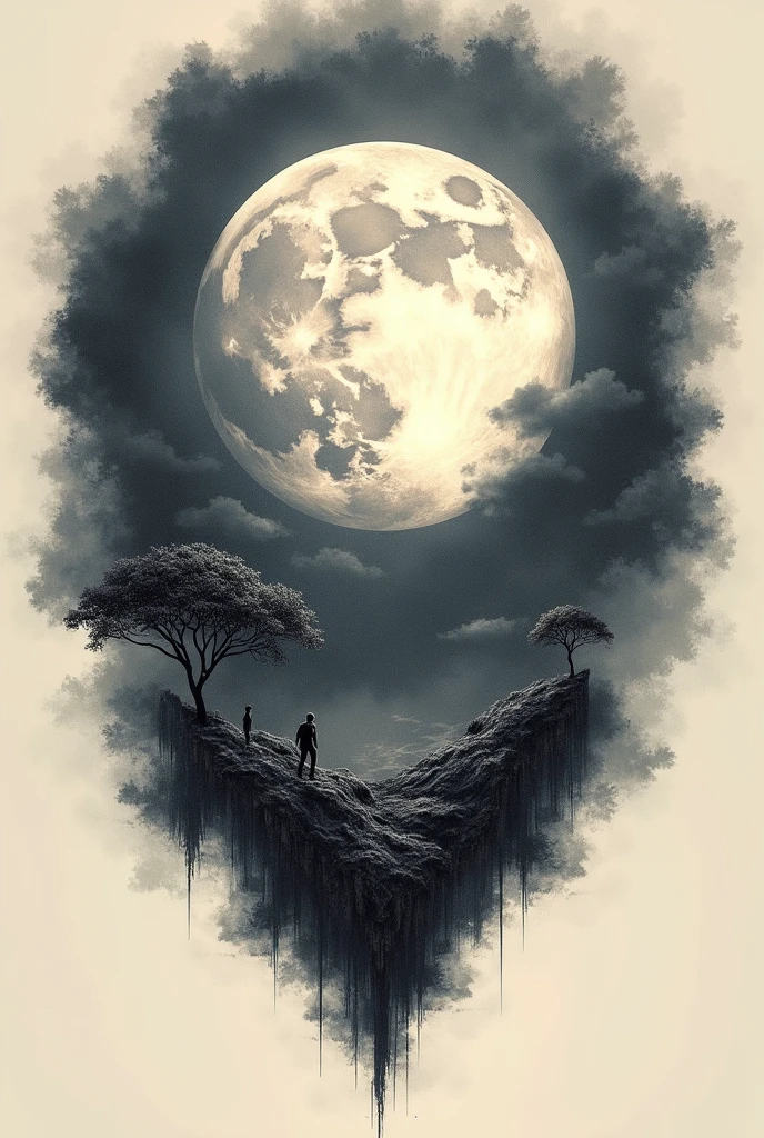 Full moon tattoo design 