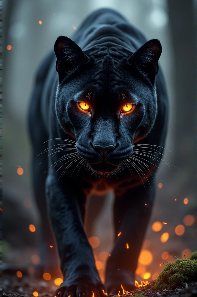 Panther with eyes of fire