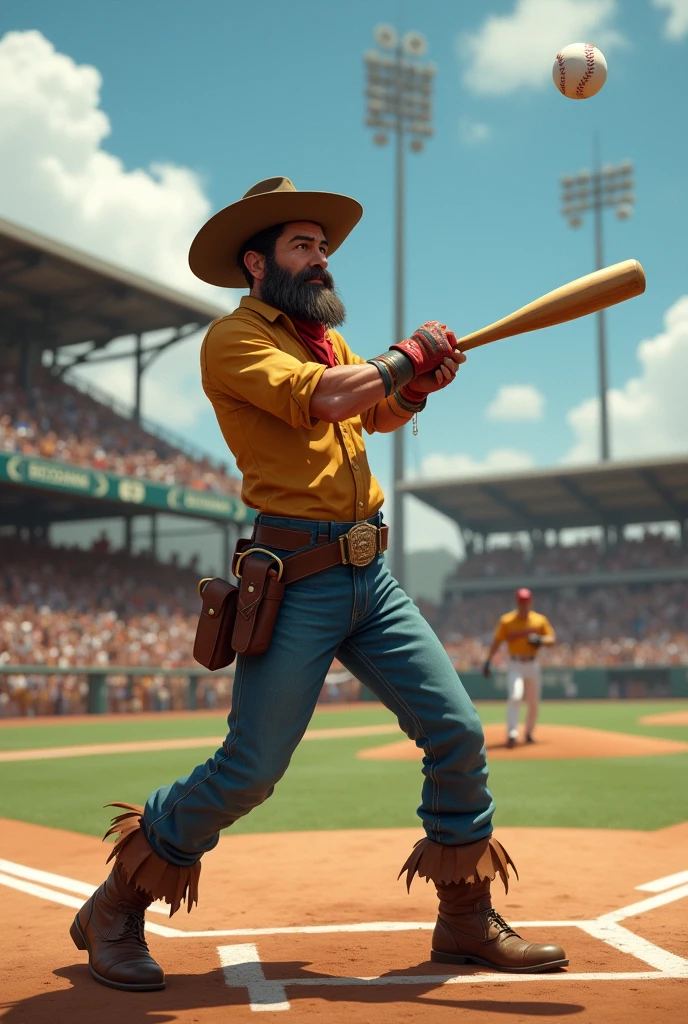 Cowboy play besball homerun pitchers
