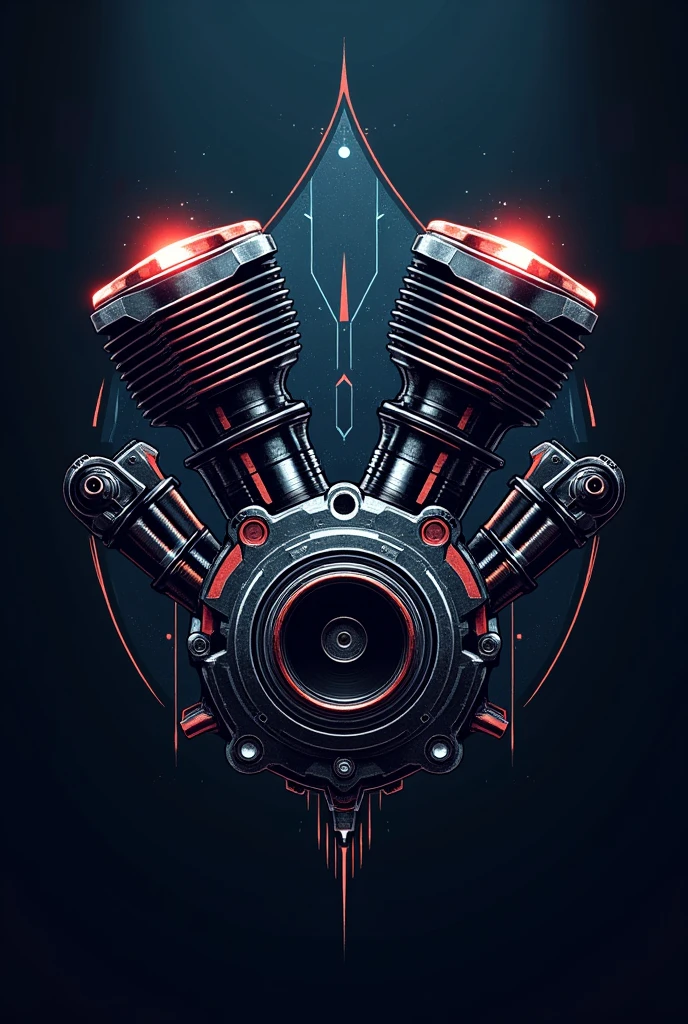 an amazing and stunning logo for a DJ called: Engine failure